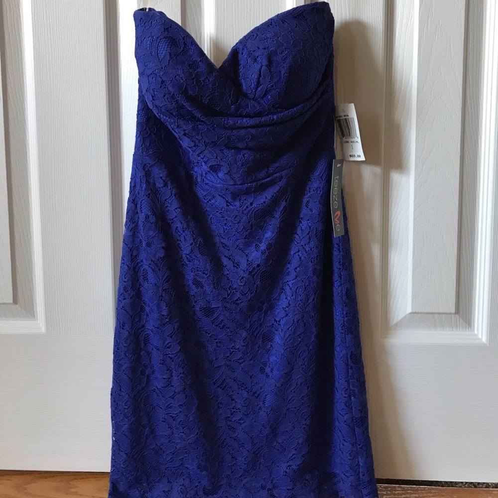 Royal Blue Strapless Mini Dress